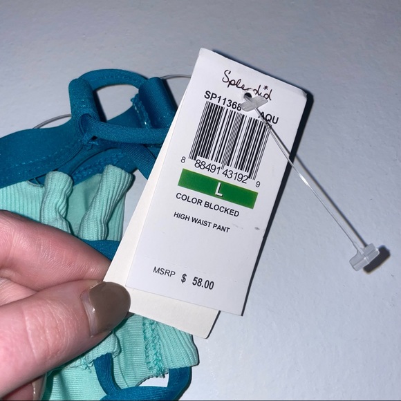 NWT Splendid Color Block High Waisted Bikini Bottom - Picture 3 of 4